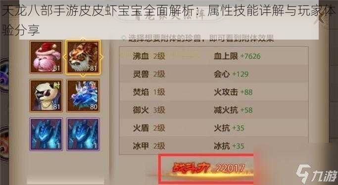 天龙八部手游皮皮虾宝宝全面解析:属性技能详解与玩家体验分享